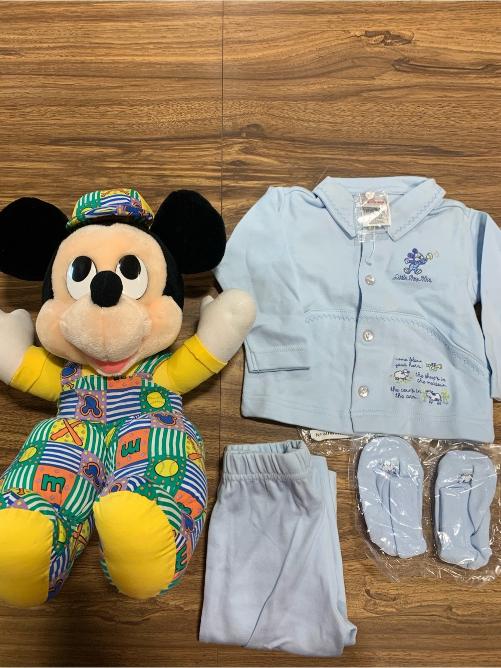 RARE Mickey Mouse Little Boy Blue 3pc Set NWT 6 mo + Vintage Baseball Mickey